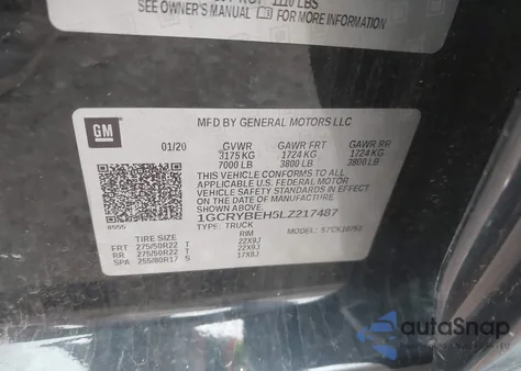 2020 Chevrolet Silverado 1500 4Wd Double Cab Standard Bed Custom from USA, damaged, VIN 1GCRYBEH5LZ217487